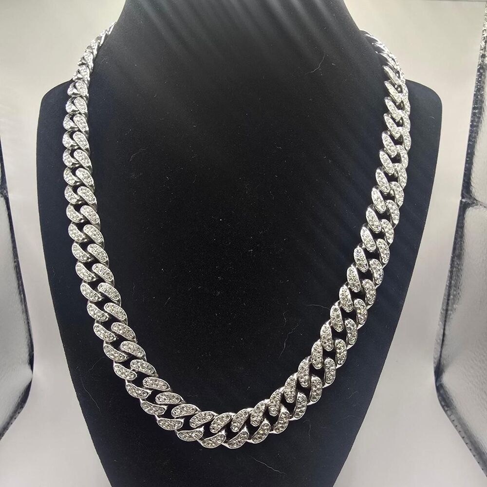 Miami Cuban Women's Stainless Steel CZ Necklace